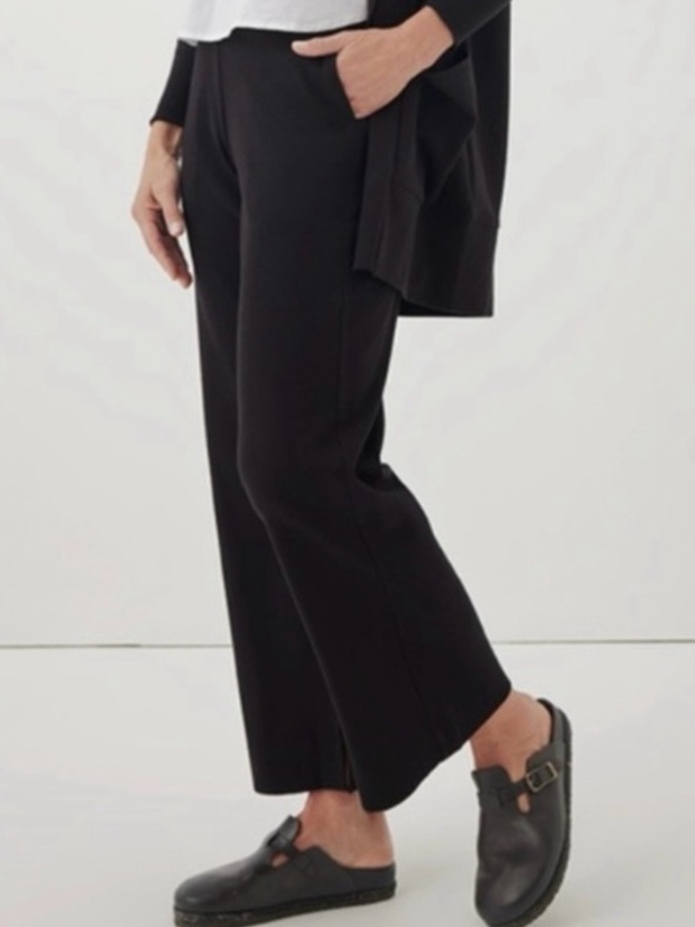 Pact Airplane Pants Wide Leg Organic Cotton Black Size Medium
